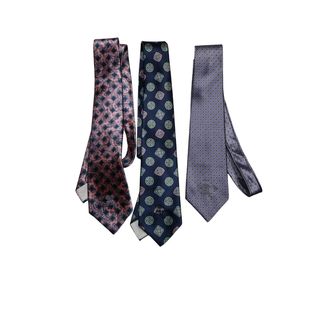 Countess‎ Mara Neckties Mens Lot of 3 Pink Navy Purple Paisley Medallion Print